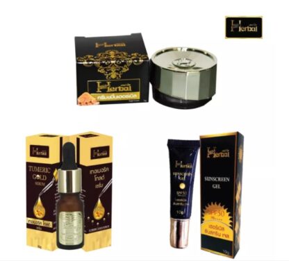 Herbal Turmeric Gold Serum Sunscreen Cream Set